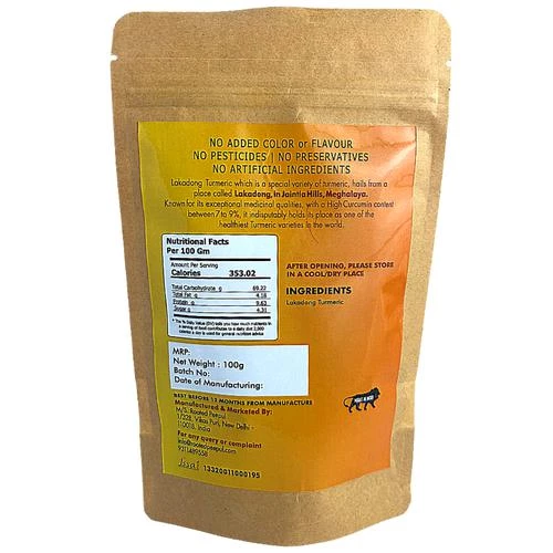 Rooted Peepul Pure Lakadong Turmeric, 100 g kraft paper Pouch-2.webp